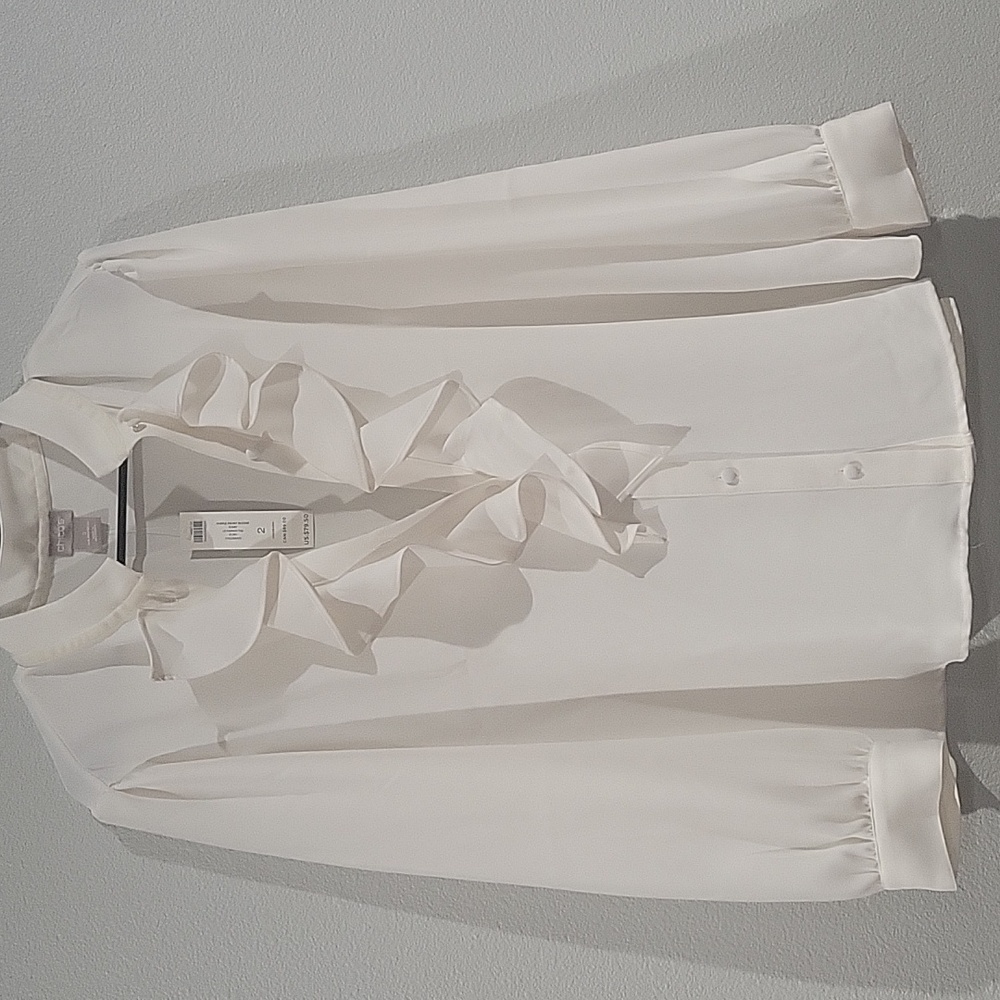 Gorgeous Tuxedo Style Top With Ruffle